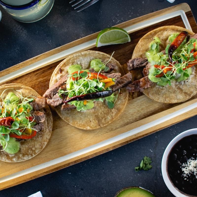 House Rib Eye Tacos.